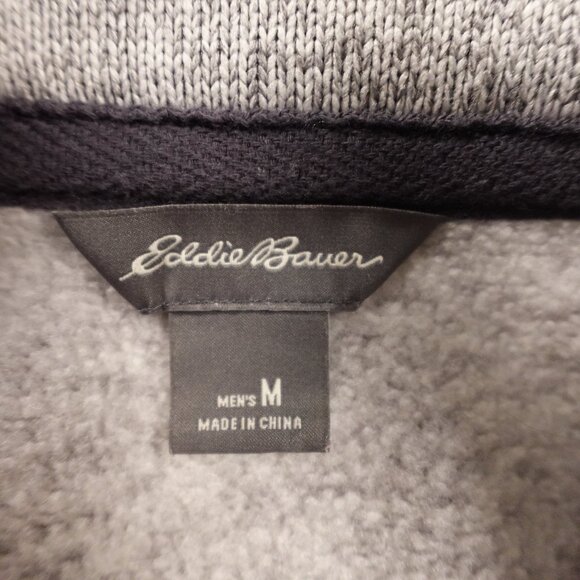Eddie Bauer Radiator Fleece Snap Mock Pullover Men's Medium Gray Heather - Picture 3 of 10